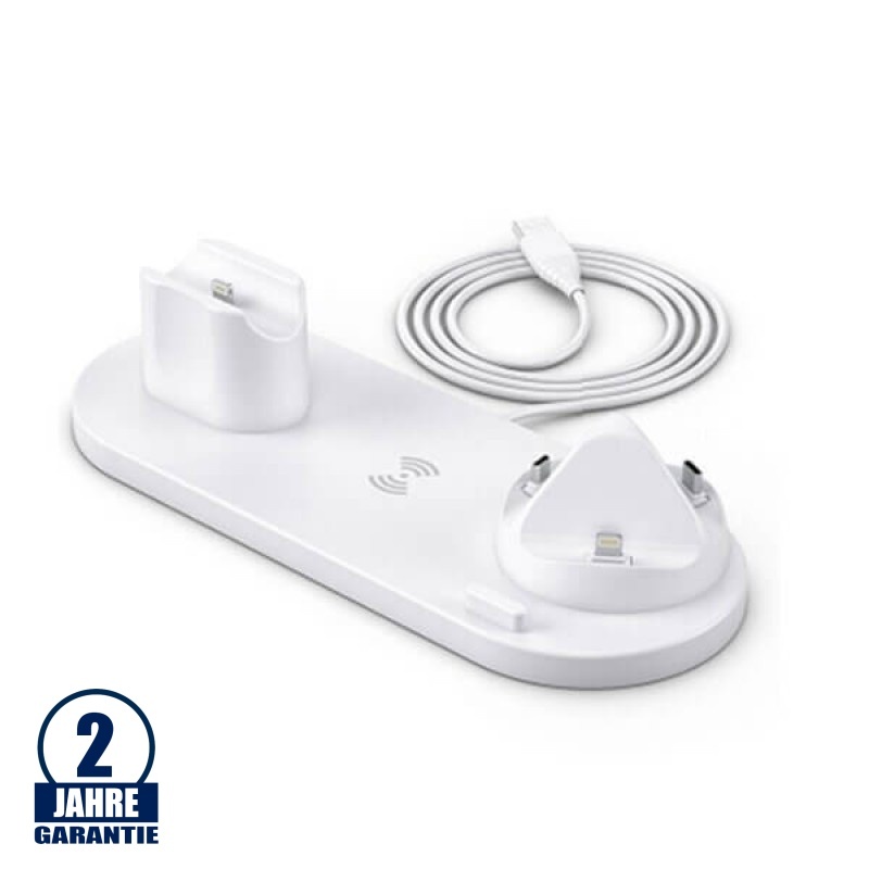 6 in 1 Multifunktions-Charging Station für diverse Geräte Weiß
