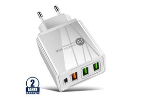 Schnellladegerät max.36W 3xUSB Weiß