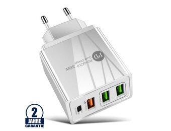 Schnellladegerät max.36W 3xUSB Weiß