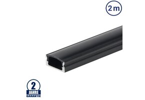 LED Profil Micro Schwarz 2m SET OP mit schwarzer Abdeckung