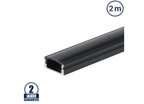 LED Profil Micro Schwarz 2m SET OP mit schwarzer Abdeckung