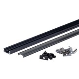 LED Profil Micro Schwarz 2m SET OP mit schwarzer Abdeckung