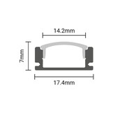 LED Profil Micro Schwarz 2m SET OP mit schwarzer Abdeckung