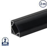 LED Profil 45° Winkel Schwarz 2m SET mit schwarzer Abdeckung OP