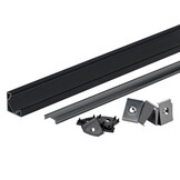 LED Profil 45° Winkel Schwarz 2m SET mit schwarzer Abdeckung OP