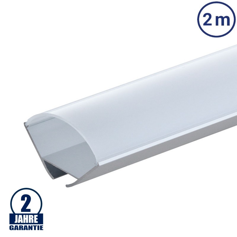 LED Profil Winkel mit Kabelkanal eloxiert 2m SET OP