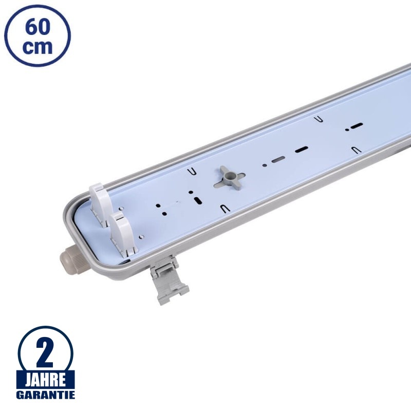 T8 LED Wannenleuchte für 60 cm 2 Röhren IP65