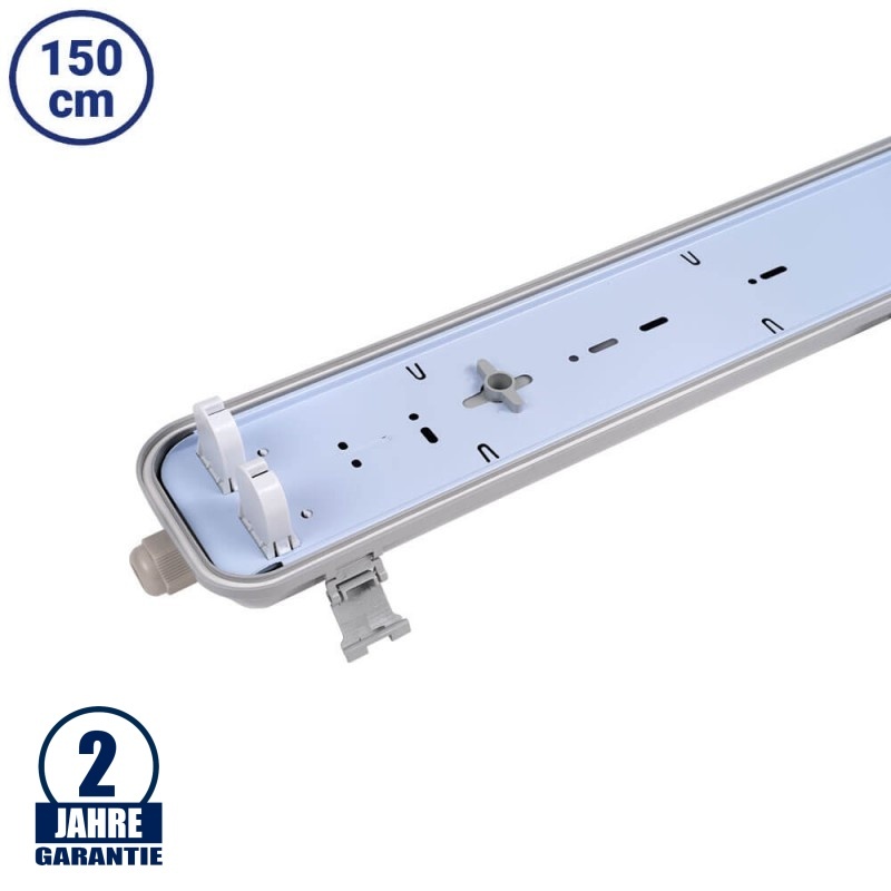 T8 LED Wannenleuchte für 150 cm 2 Röhren IP65