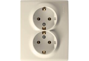 Doppelsteckdose KARINA cremeweiß 250V/16A