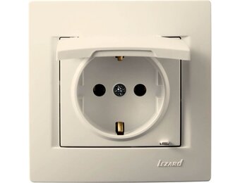 Klappdeckelsteckdose KARINA cremeweiß 250V/16A