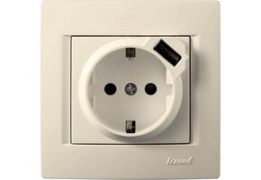 USB-Steckdose KARINA cremeweiß 250V/16A