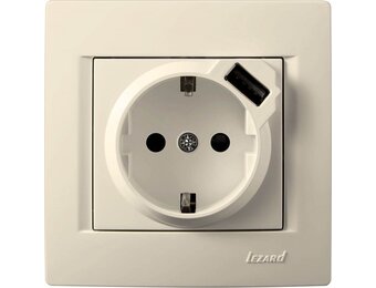 USB-Steckdose KARINA cremeweiß 250V/16A