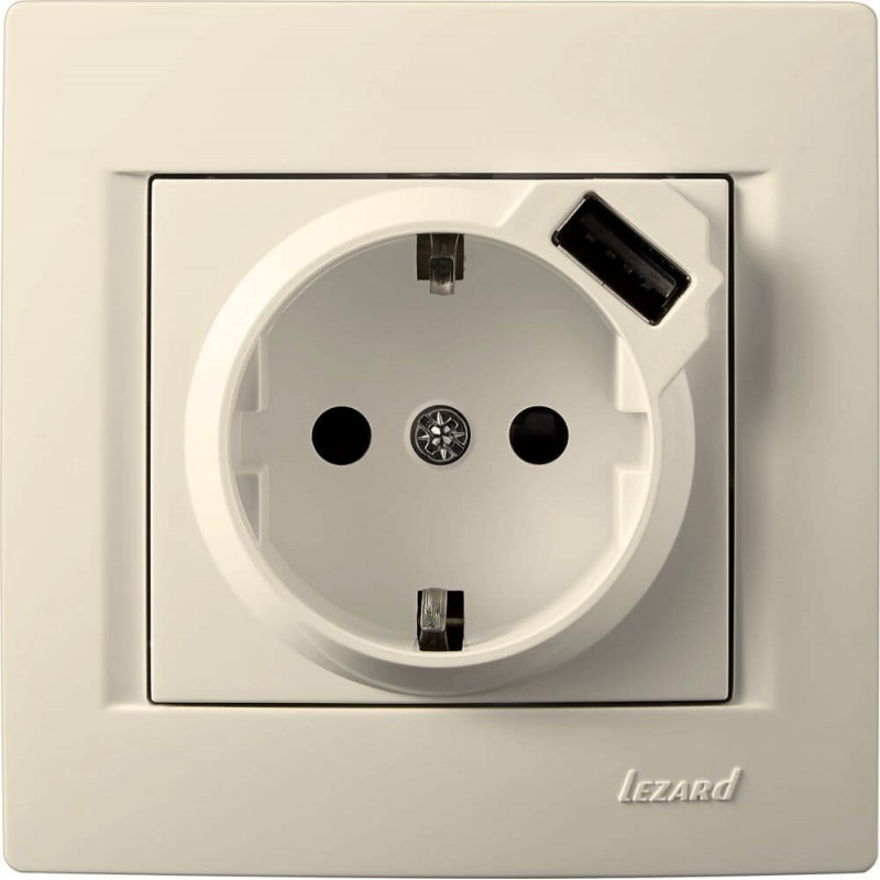 USB-Steckdose KARINA cremeweiß 250V/16A