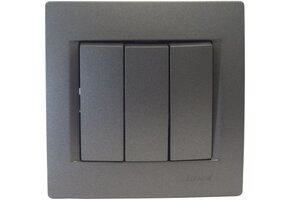 Dreifachschalter KARINA anthrazit 250V/10A