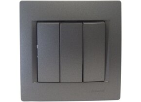 Dreifachschalter KARINA anthrazit 250V/10A
