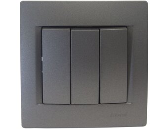 Dreifachschalter KARINA anthrazit 250V/10A