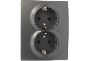 Doppelsteckdose KARINA anthrazit 250V/16A