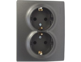 Doppelsteckdose KARINA anthrazit 250V/16A