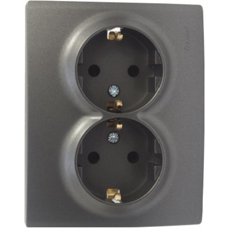 Doppelsteckdose KARINA anthrazit 250V/16A