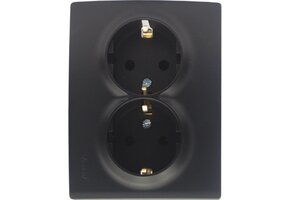 Doppelsteckdose KARINA schwarz 250V/16A
