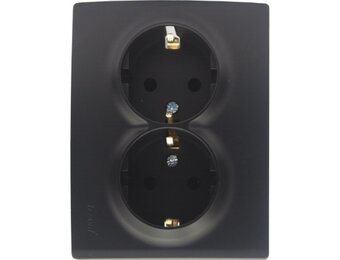 Doppelsteckdose KARINA schwarz 250V/16A