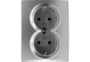 Doppelsteckdose KARINA silber 250V/16A