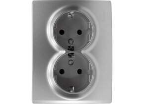 Doppelsteckdose KARINA silber 250V/16A