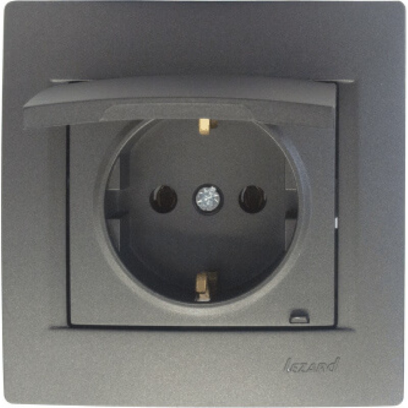 Klappdeckelsteckdose KARINA anthrazit 250V/16A