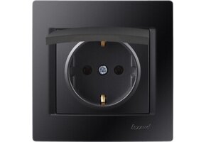 Klappdeckelsteckdose KARINA schwarz 250V/16A
