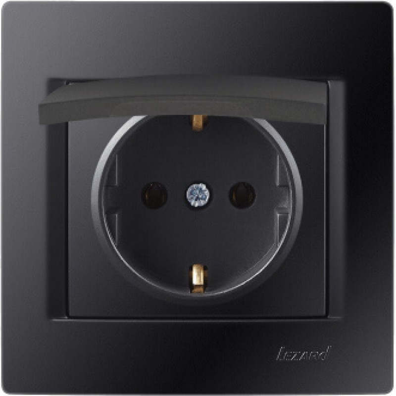 Klappdeckelsteckdose KARINA schwarz 250V/16A