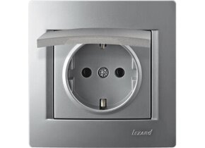 Klappdeckelsteckdose KARINA silber 250V/16A