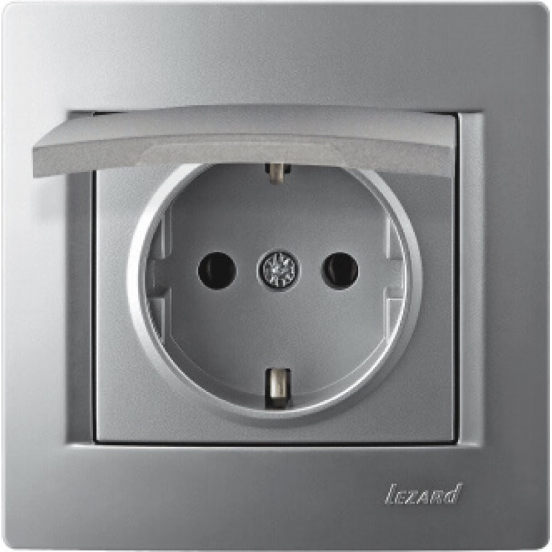 Klappdeckelsteckdose KARINA silber 250V/16A