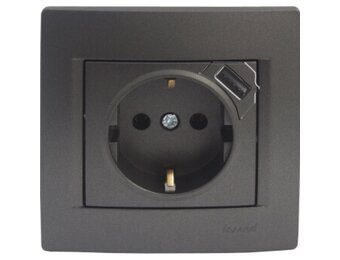 USB-Steckdose KARINA anthrazit 250V/16A