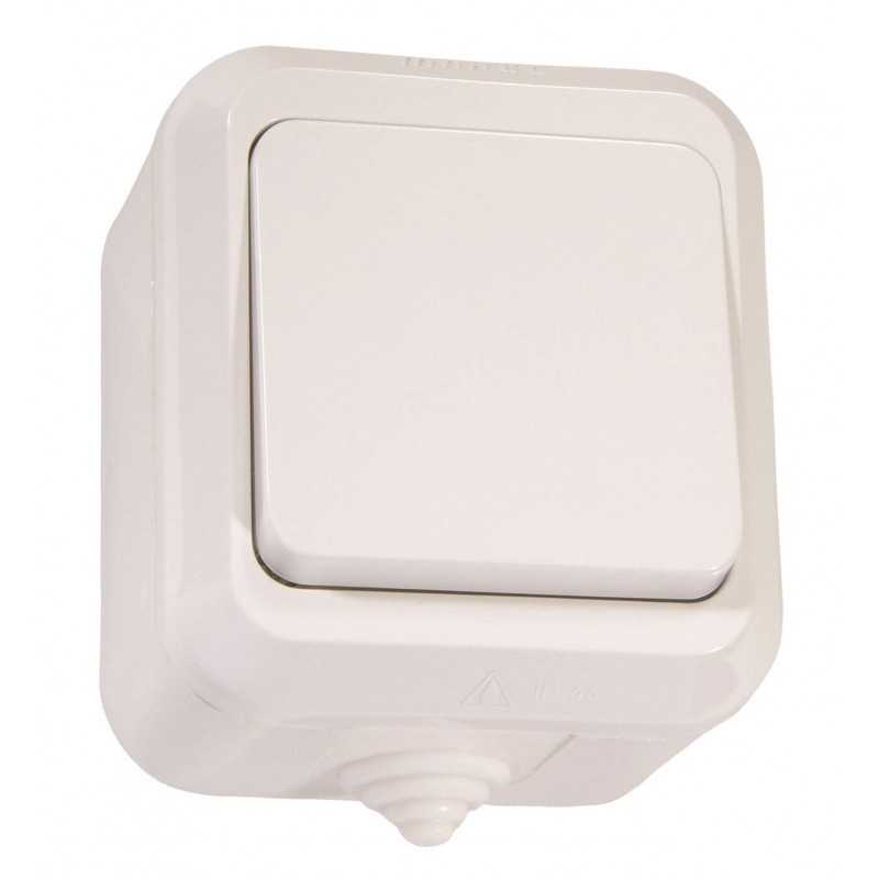 Aufputzausschalter IP44 weiß 250V/10A