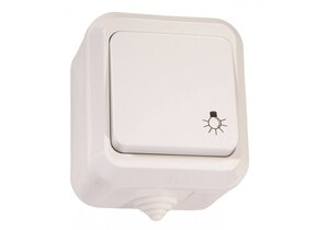 Aufputzlichttaster IP44 weiß 250V/10A