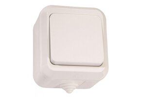 Aufputzwechselschalter IP44 weiß 250V/10A