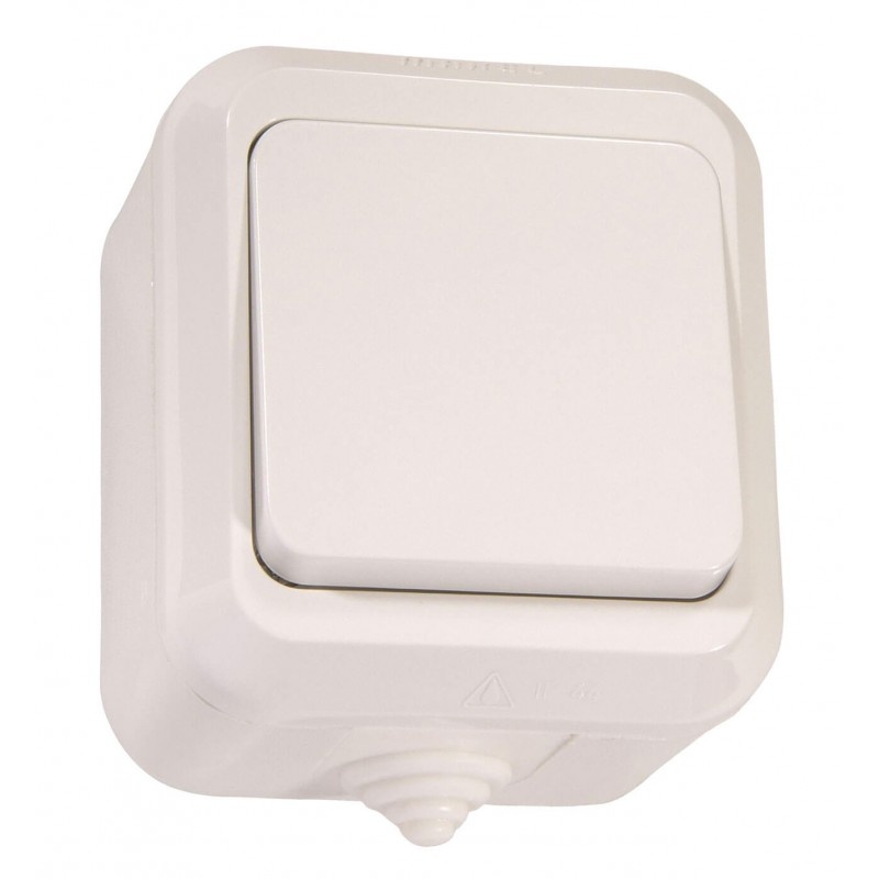 Aufputzwechselschalter IP44 weiß 250V/10A