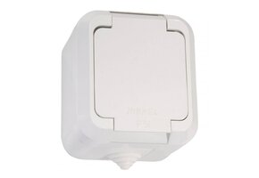 Aufputzsteckdose IP44 weiß 250V/16A