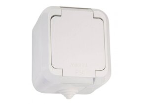 Aufputzsteckdose IP44 weiß 250V/16A