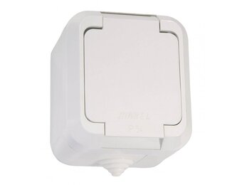 Aufputzsteckdose IP44 weiß 250V/16A