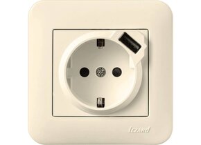 USB-Steckdose KARINA LIFE cremeweiß 250V/16A