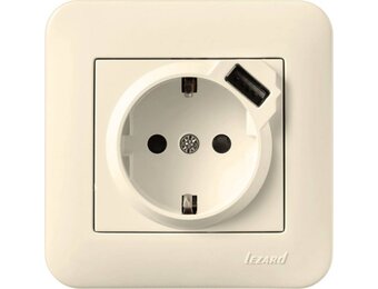 USB-Steckdose KARINA LIFE cremeweiß 250V/16A