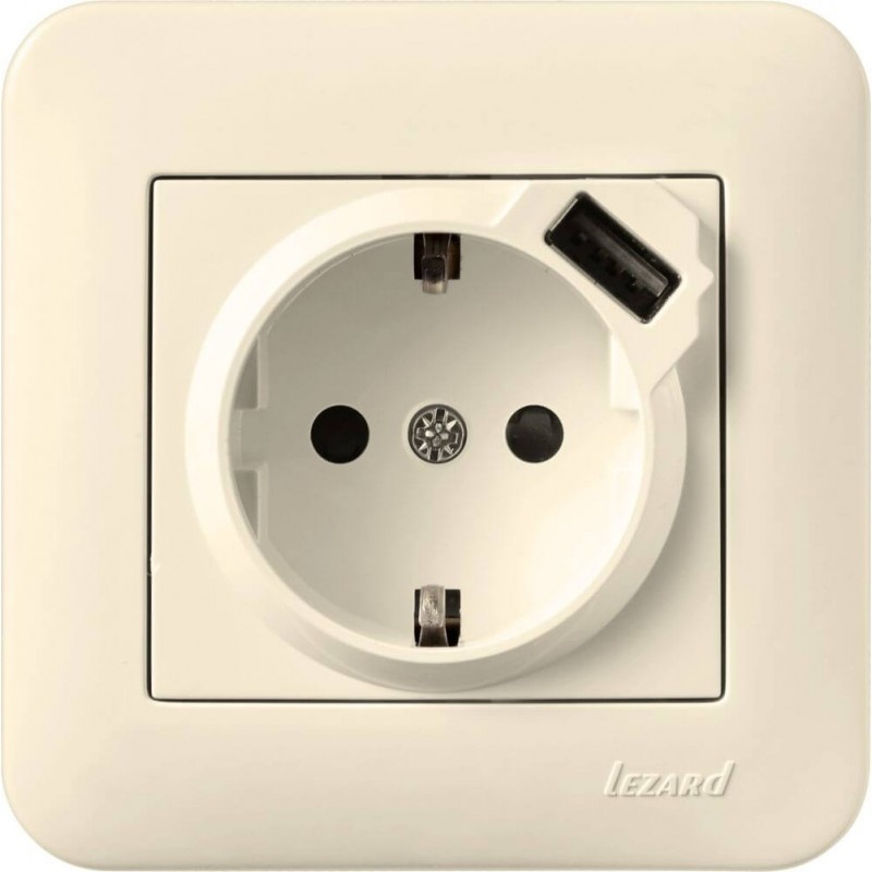 USB-Steckdose KARINA LIFE cremeweiß 250V/16A