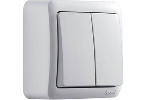 Aufputzdoppelschalter VIOLA weiß 250V/10A