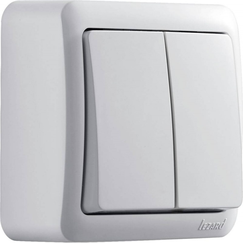 Aufputzdoppelschalter VIOLA weiß 250V/10A