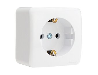 Aufputzsteckdose VIOLA weiß 250V/16A