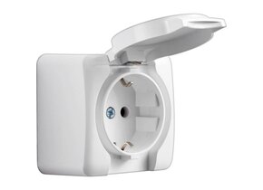 Aufputzklappdeckelsteckdose VIOLA weiß 250V/16A