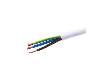 Schlauchleitung H05VV-F 3x2,5 weiß isoliert 1m