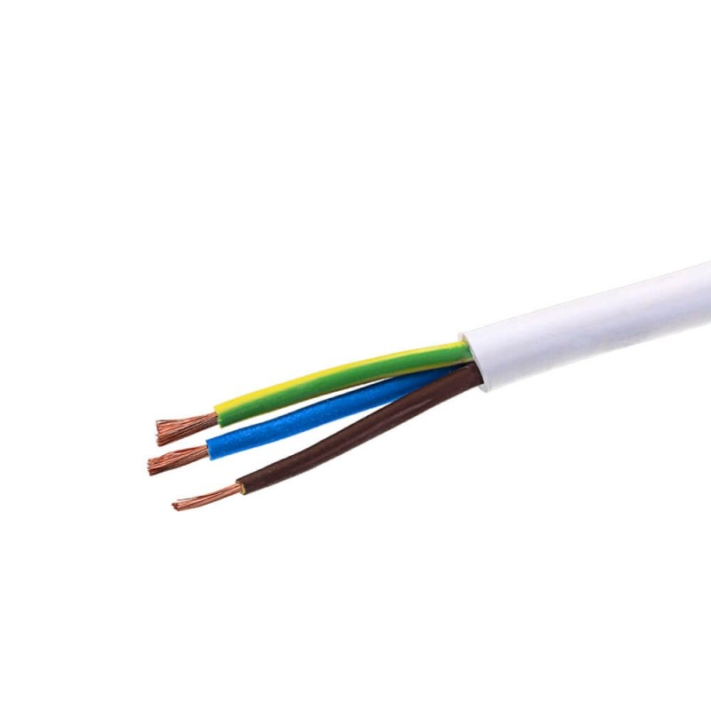 Schlauchleitung H05VV-F 3x2,5 weiß isoliert 1m