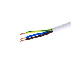 Schlauchleitung H05VV-F 3x1,5 weiß isoliert 1m
